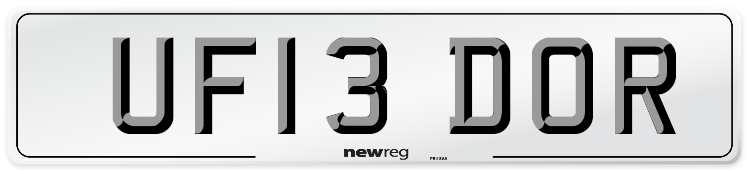 UF13 DOR Number Plate from New Reg
